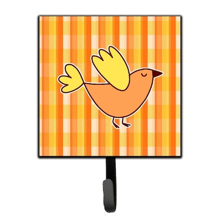 Carolines Treasures Bird on Orange Plaid Leash or Key Holder BB6832SH4